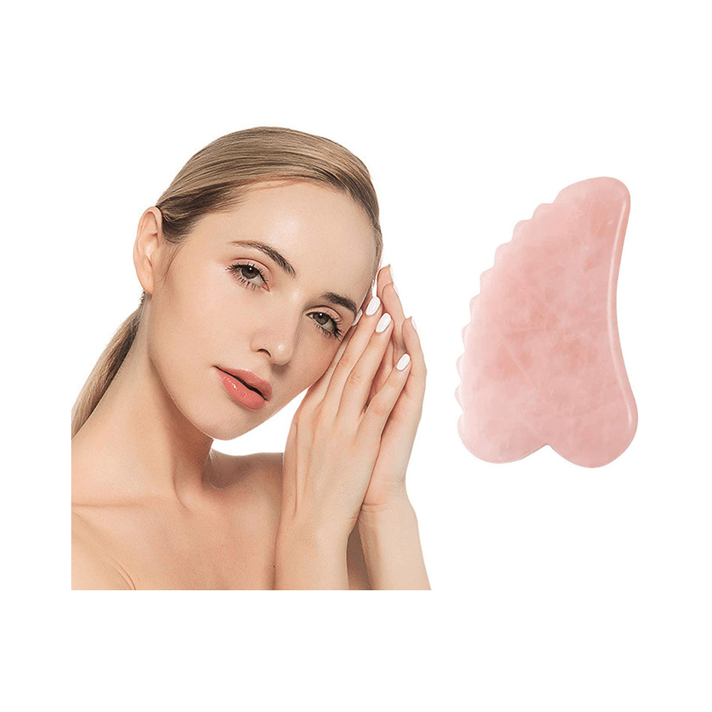 Get Me Craft Teeth Shape Rose Quartz Gua Sha Facial Tool - Image 5