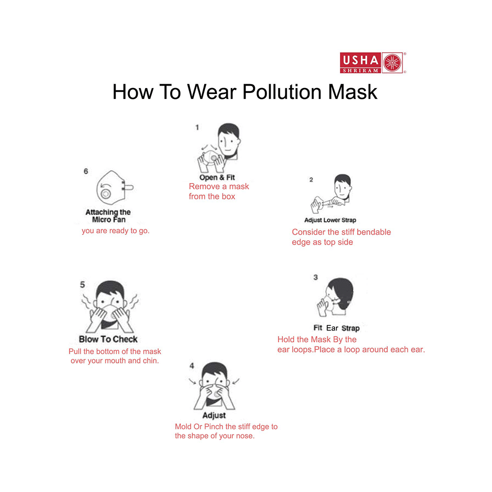 Usha Shriram Purito N95 PM2.5 HEPA Anti Pollution Face Mask - Image 5