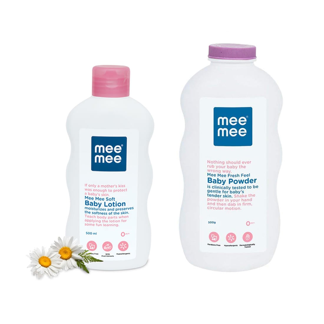 Mee Mee Combo Pack of Baby Lotion 500ml and Baby Powder 500gm with Fruit Extracts - Image 1