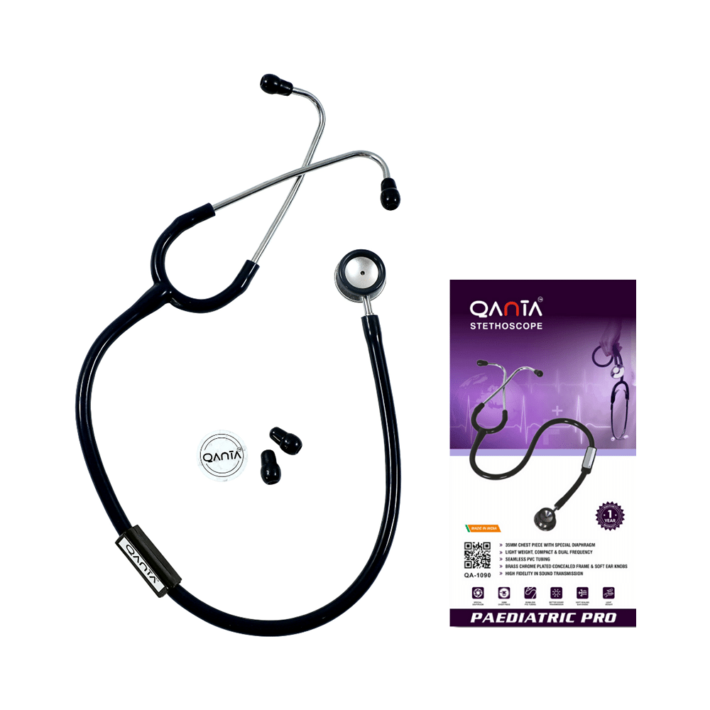 Qanta QA-1090 Paediatric Pro AL Pediatric Stethoscope With Aluminium Anodized Chest Piece Blue