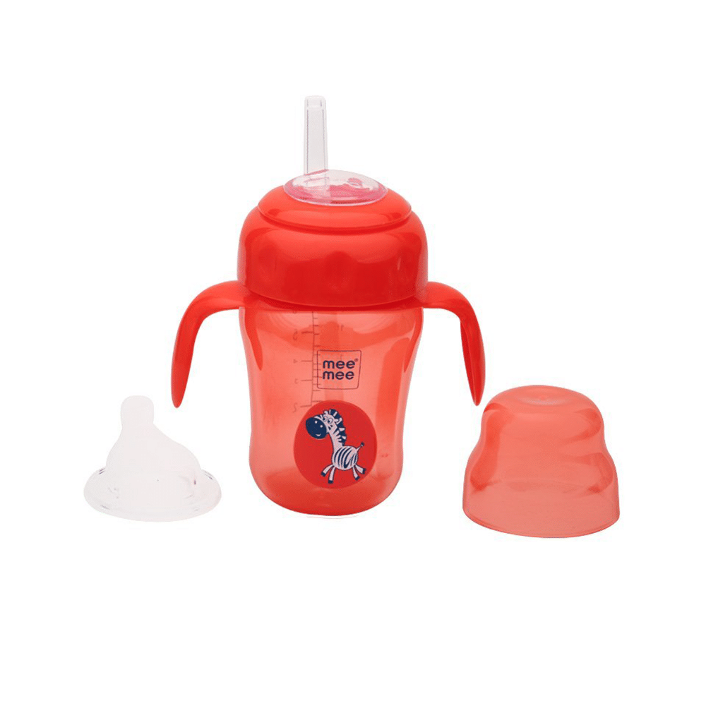 Mee Mee 2 in 1 Spout and Straw Sipper Cup Red - Image 2