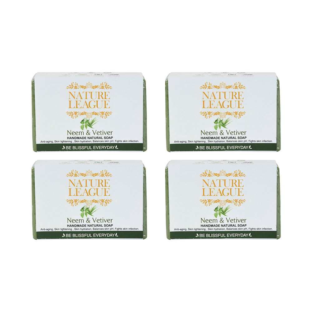 Nature League Neem & Vetiver Handmade Natural Soap (100gm Each) - Image 1