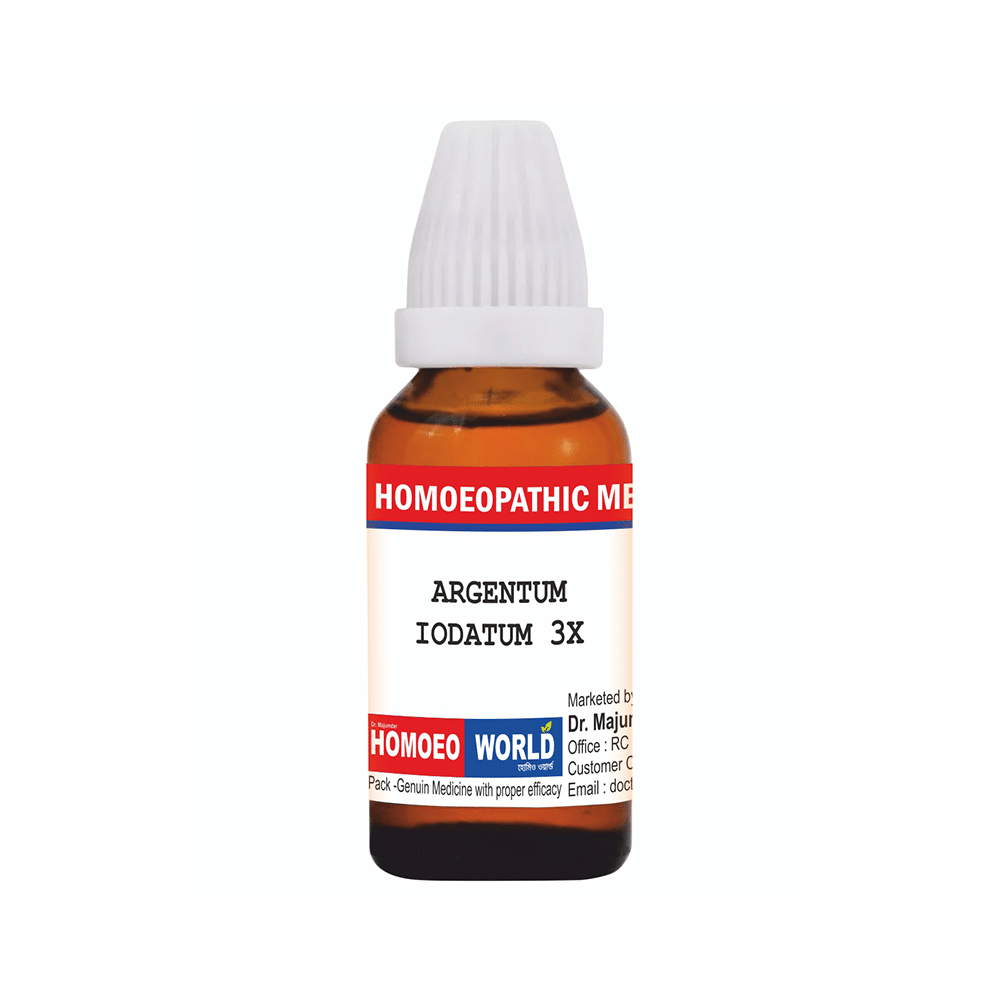 Dr. Majumder Homeo World Argentum Iodatum Dilution (30 ml Each) 3X - Image 1
