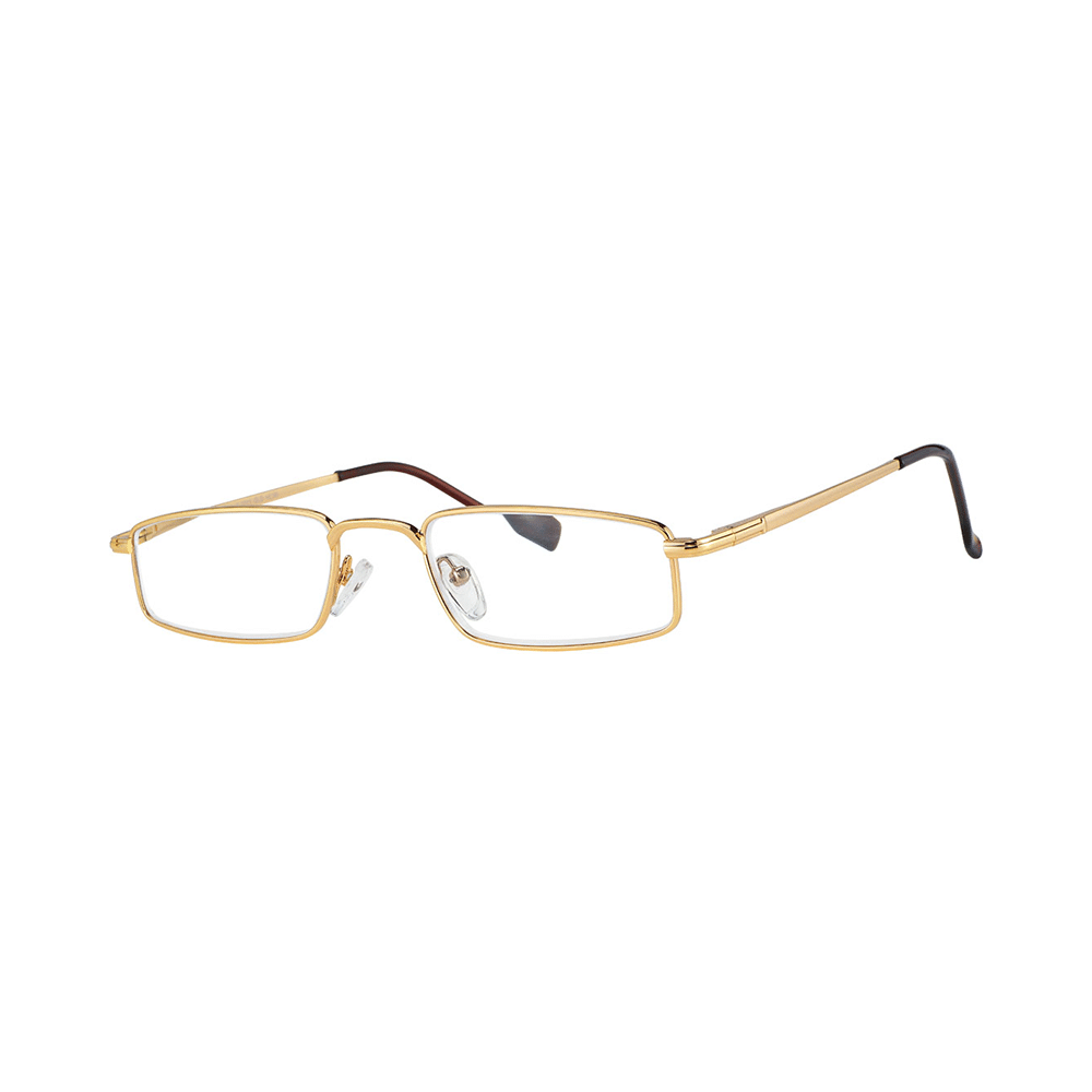 Klar Eye K 2011 Full Rim Rectangle Reading Glasses for Men and Women Rose Gold Optical Power +2.75