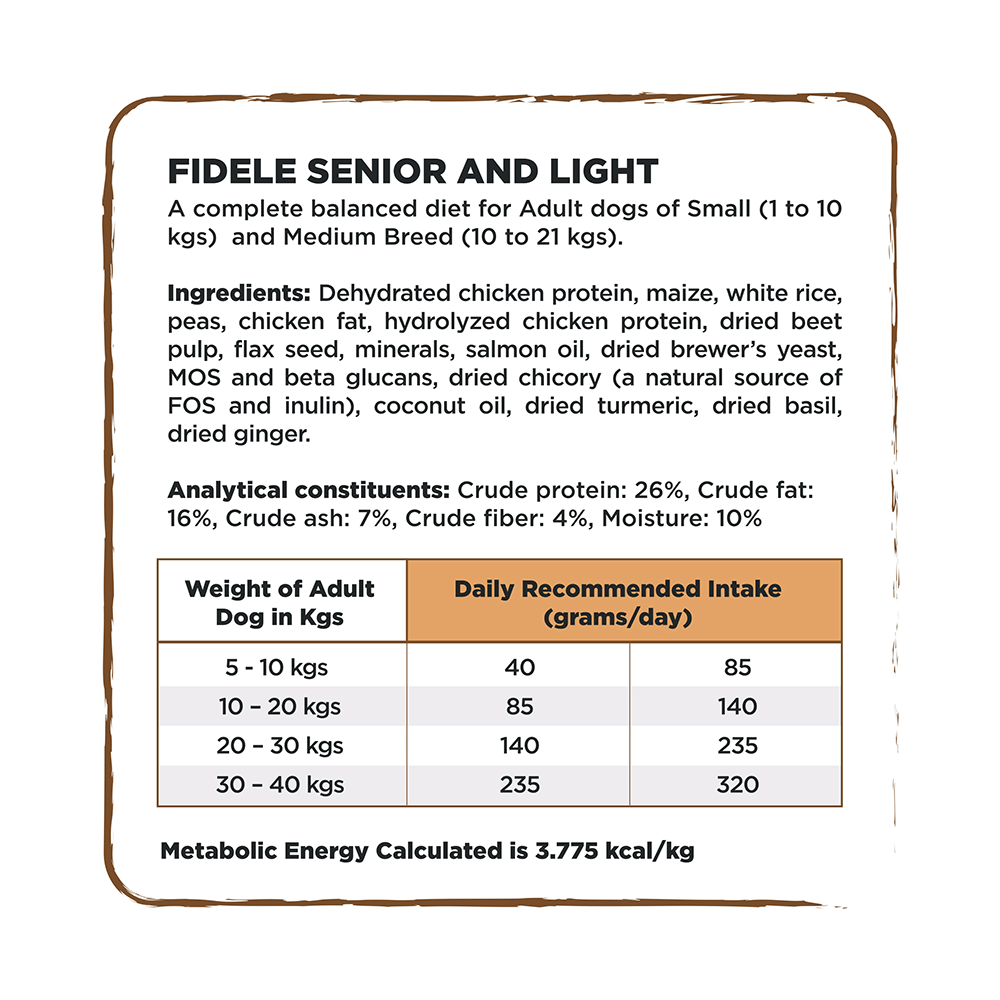 Fidele Plus Light & Senior Adult Dry Dog Food - Image 9