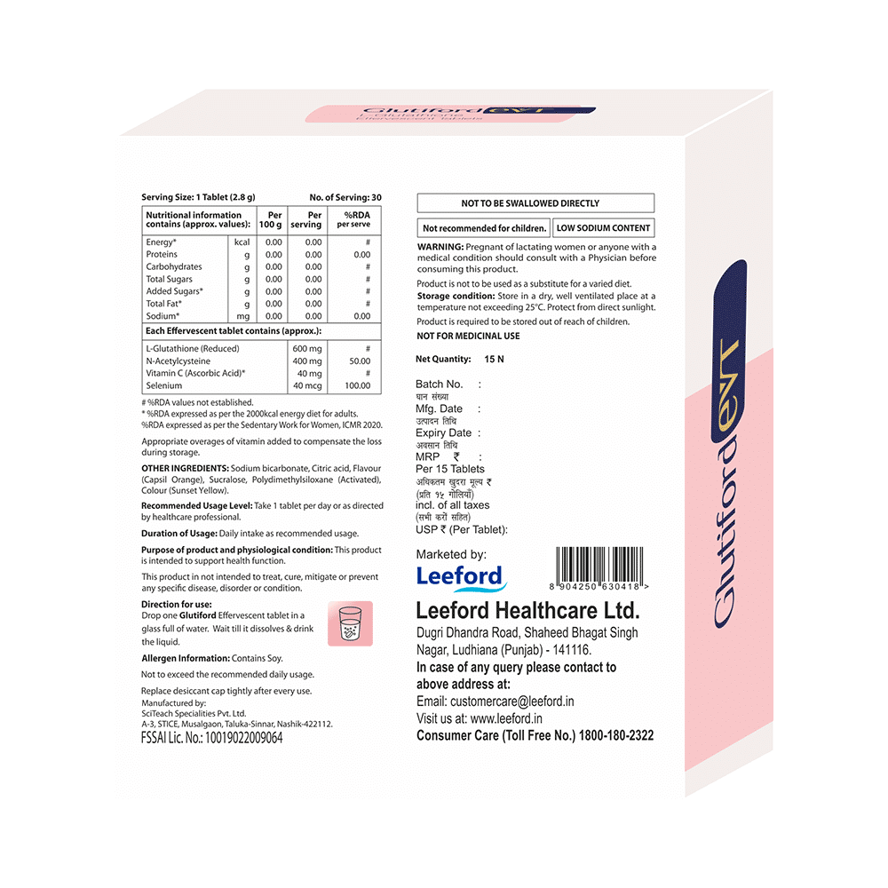 Glutiford EVT Orange Sugar Free Effervescent Tablet - Image 4