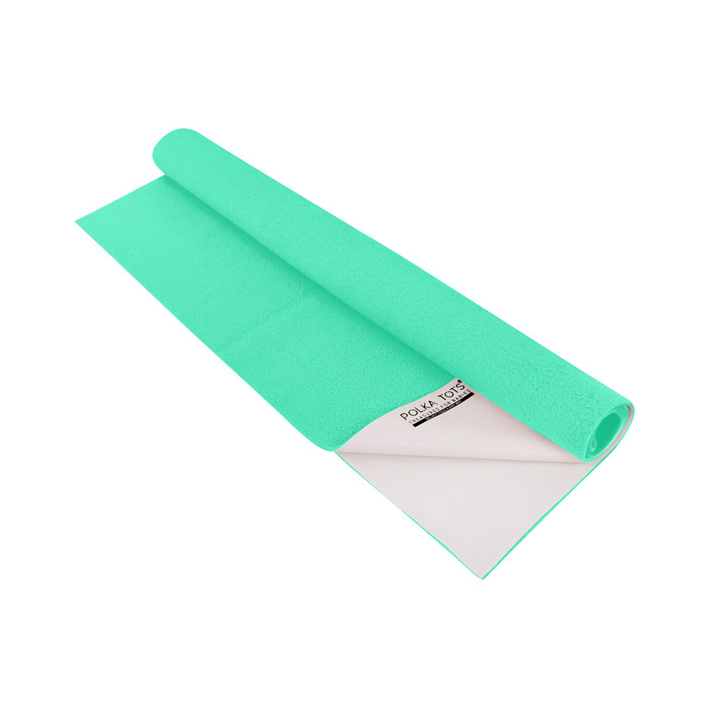Polka Tots Waterproof & Reusable Dry Mat Bed Protector for New Born Baby Sheet Medium Mint - Image 3