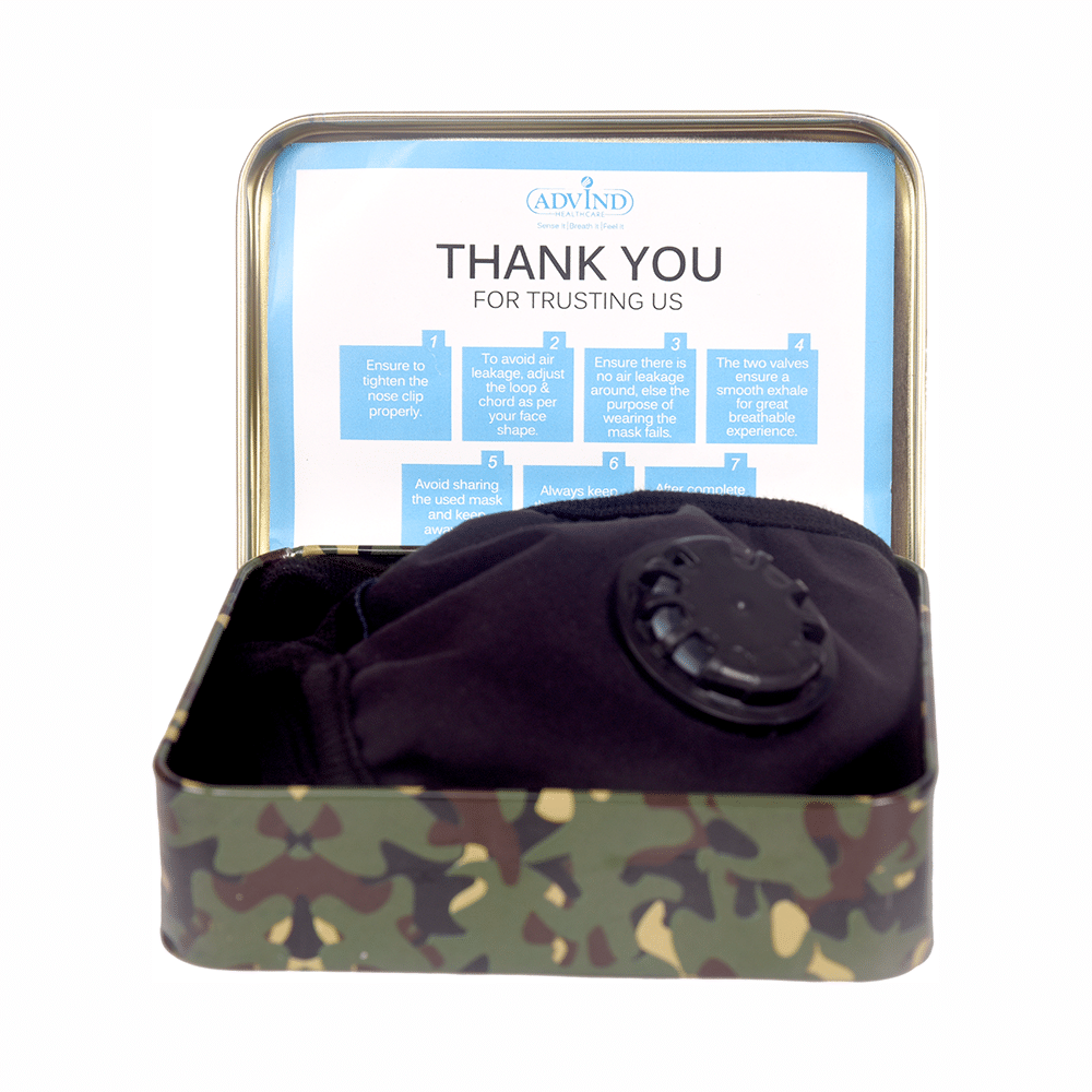 Advind Healthcare Black Military Grade N99 Face Mask for Kids with Single Breathing Valve - Image 5