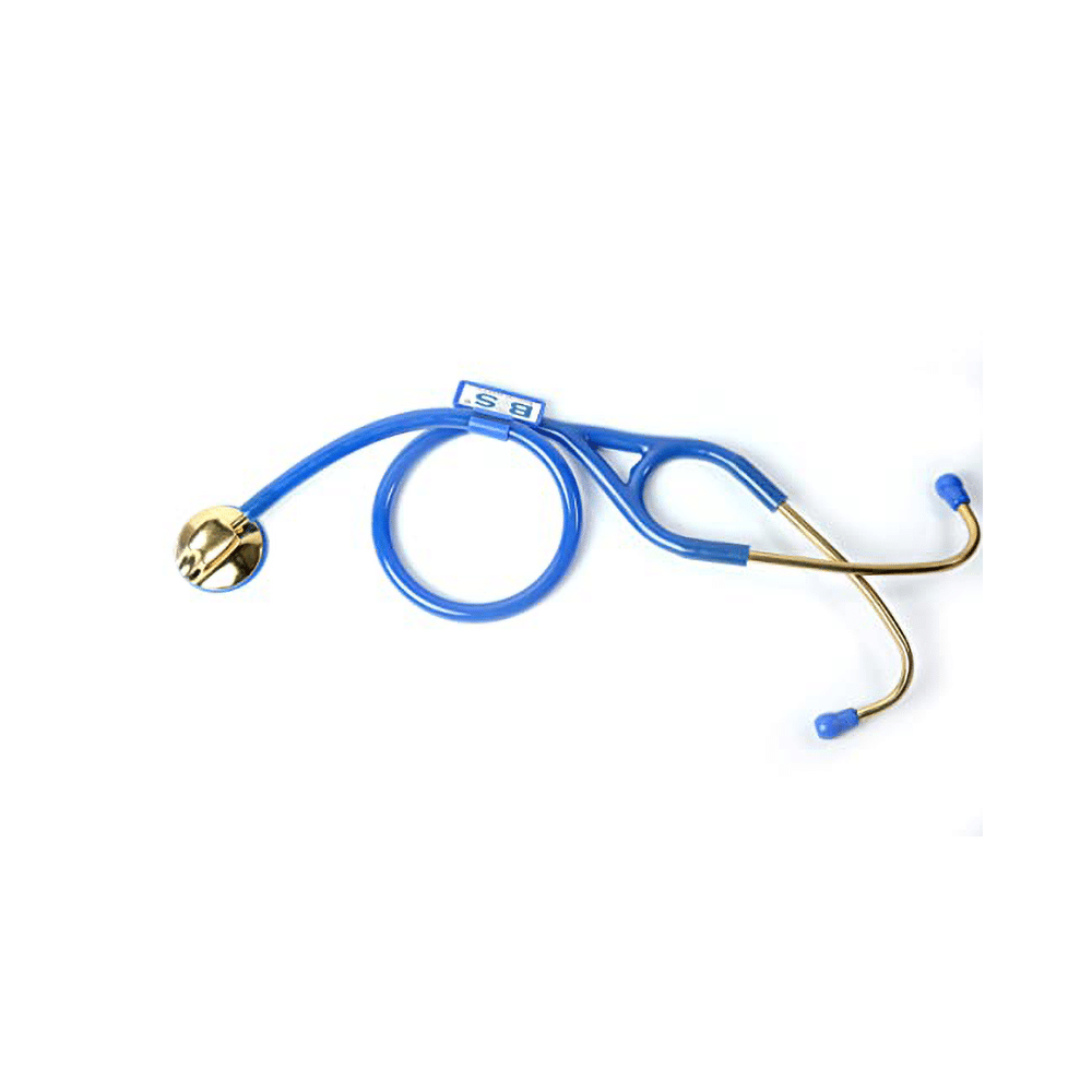 Bos Medicare Surgical Gold Plated Single Head SS (Bosm 41) High Acoustic Stethoscope Blue - Image 6