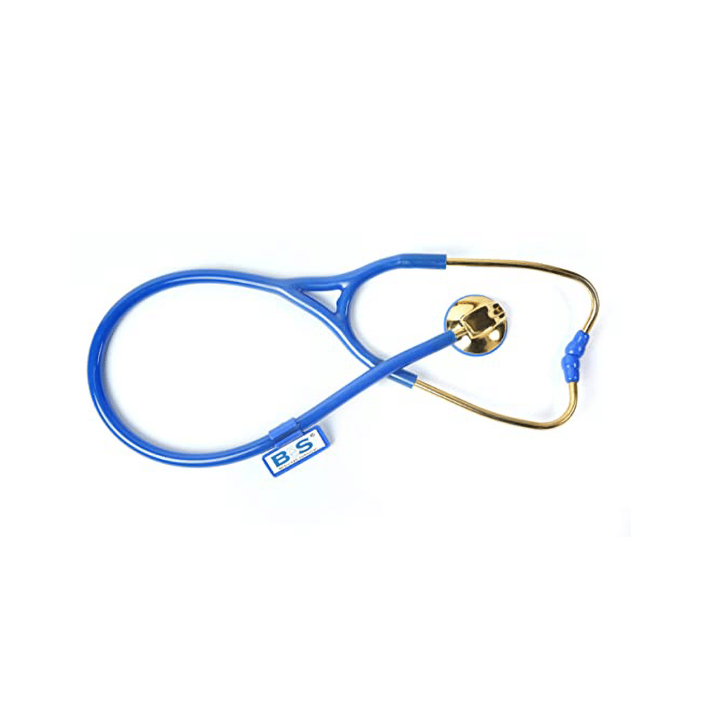 Bos Medicare Surgical Gold Plated Single Head SS (Bosm 41) High Acoustic Stethoscope Blue - Image 5