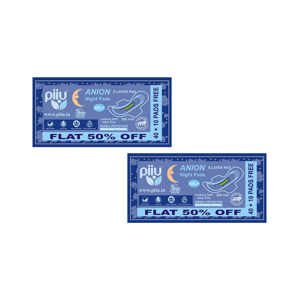 Piiu Anion Night Pad  XXL+ (40 Each) with 10 Pad Free - Image 1