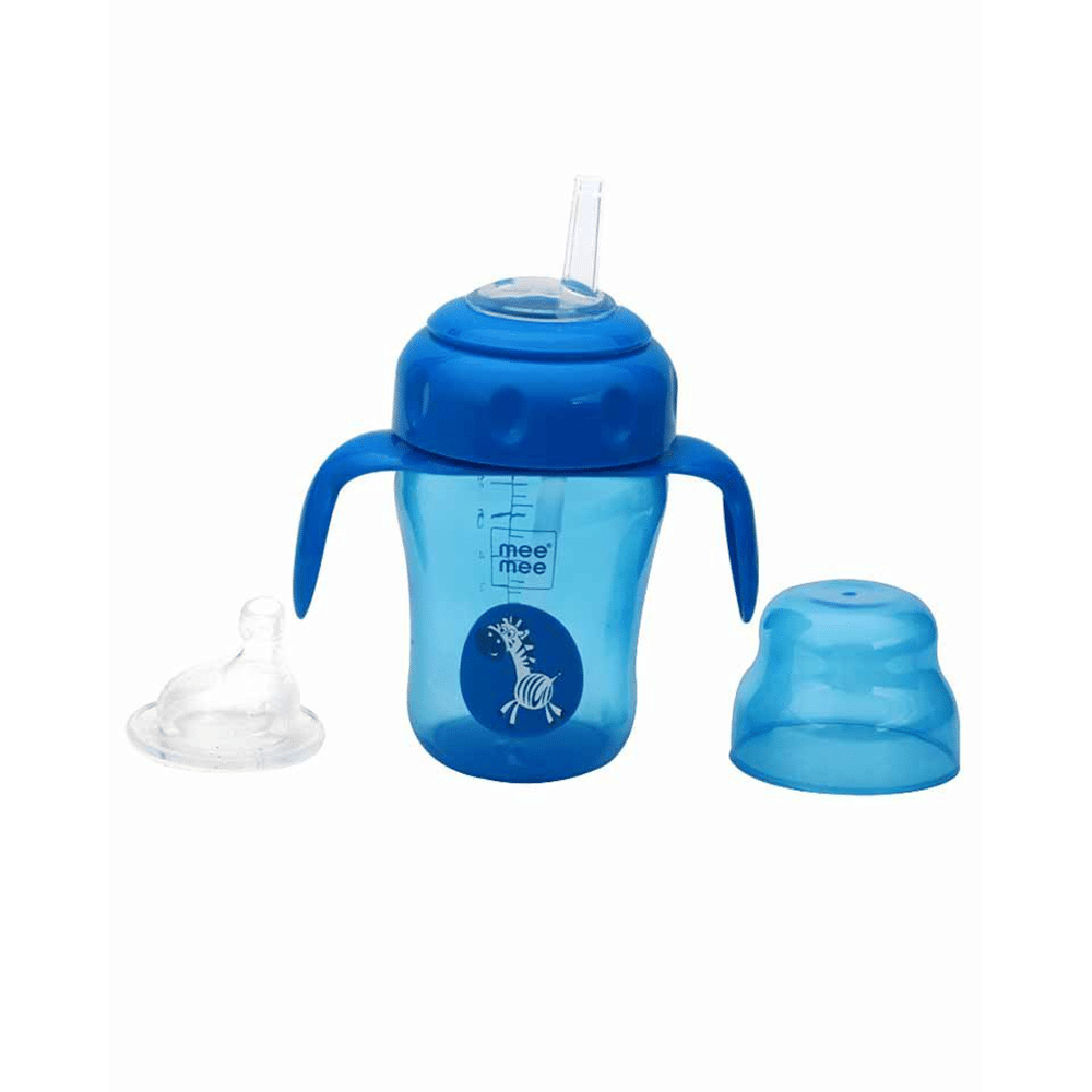 Mee Mee 2 in 1 Spout and Straw Sipper Cup Blue - Image 2