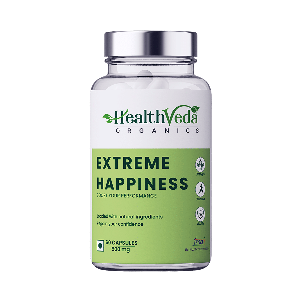 Health Veda Organics Extreme Happiness Veg Capsules - Image 1