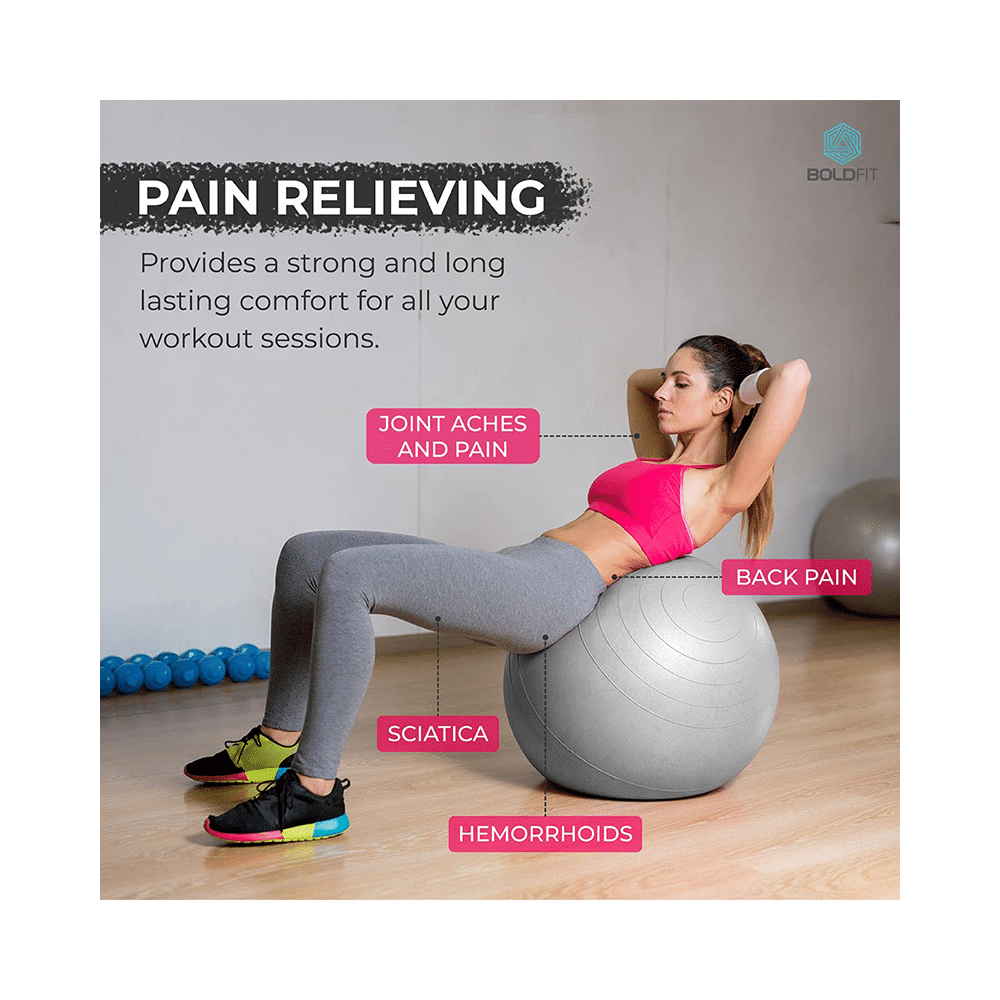 Boldfit Gym Ball 65cm Grey - Image 5