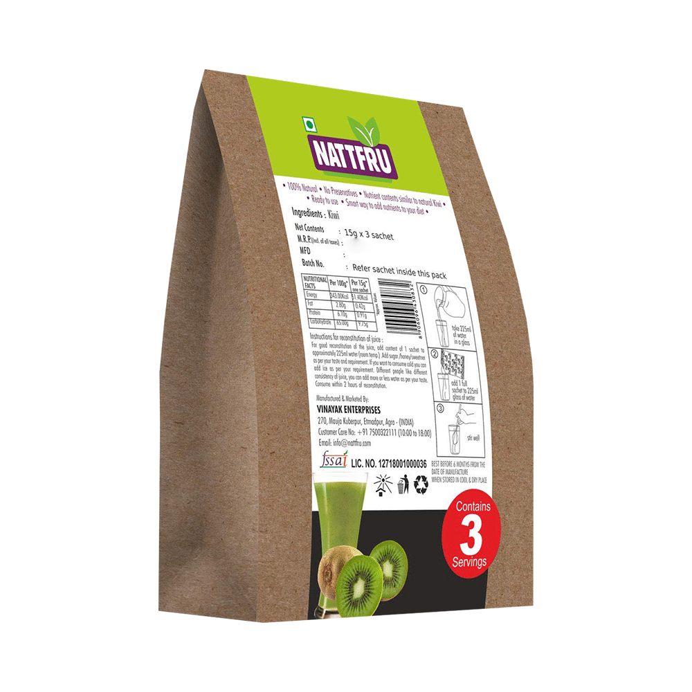 Nattfru Kiwi Fruit Juice Powder Sachet (15gm Each) - Image 2