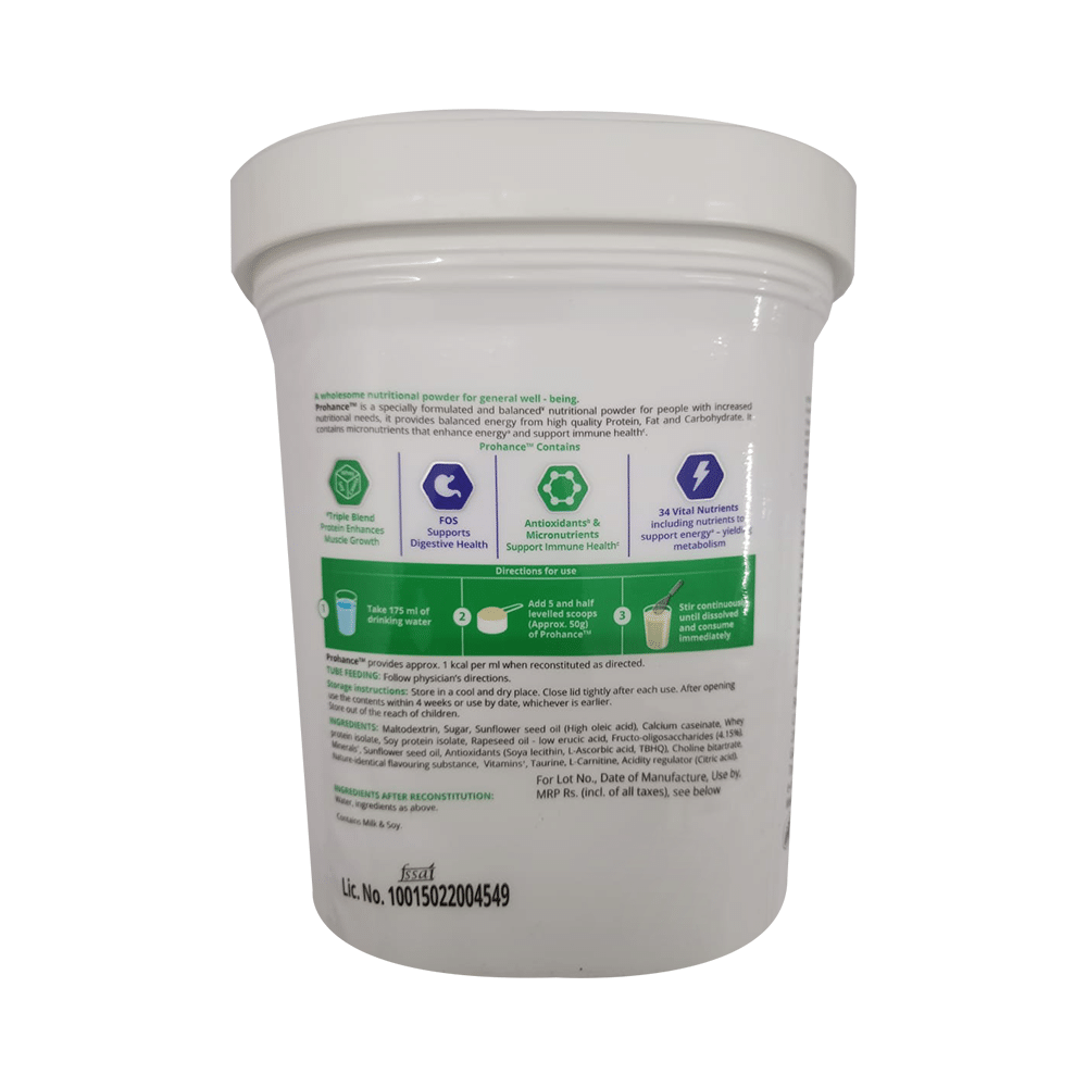 Prohance Complete Drink for Energy, Muscle Growth & Immunity | Flavour Powder Vanilla - Image 2