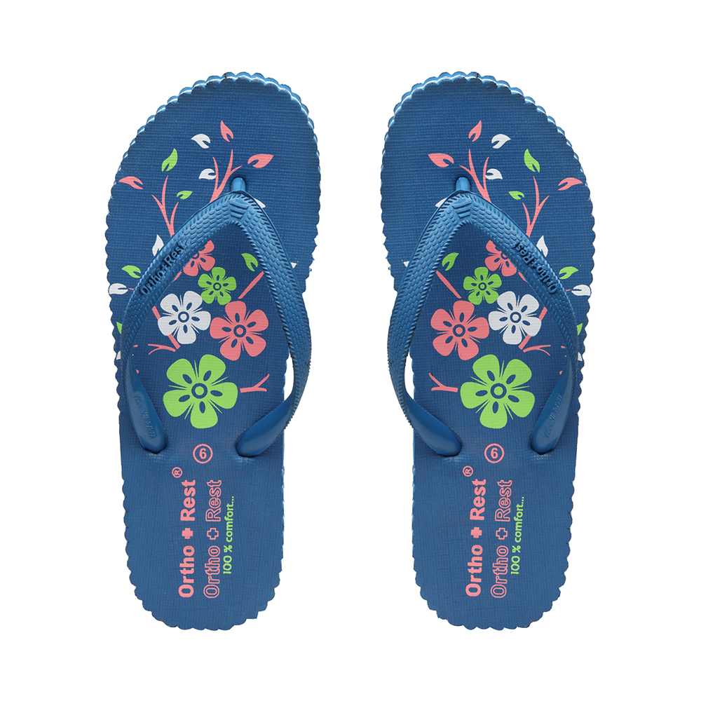 Ortho + Rest Women's Cool Extra Soft and Comfortable Orthopedic Flip Flops for Home Daily Use Blue 9 - Image 2