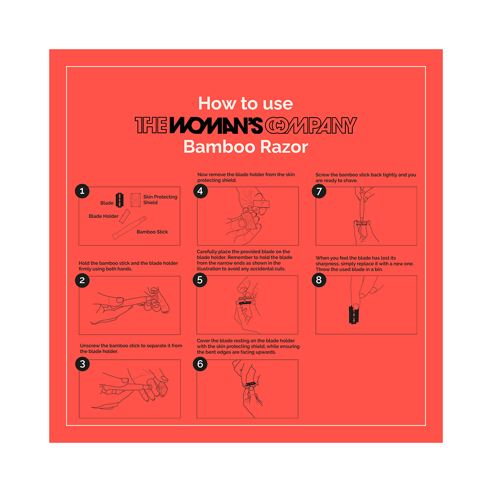 The Woman's Company Bamboo Razor with 10 Blades - Image 6