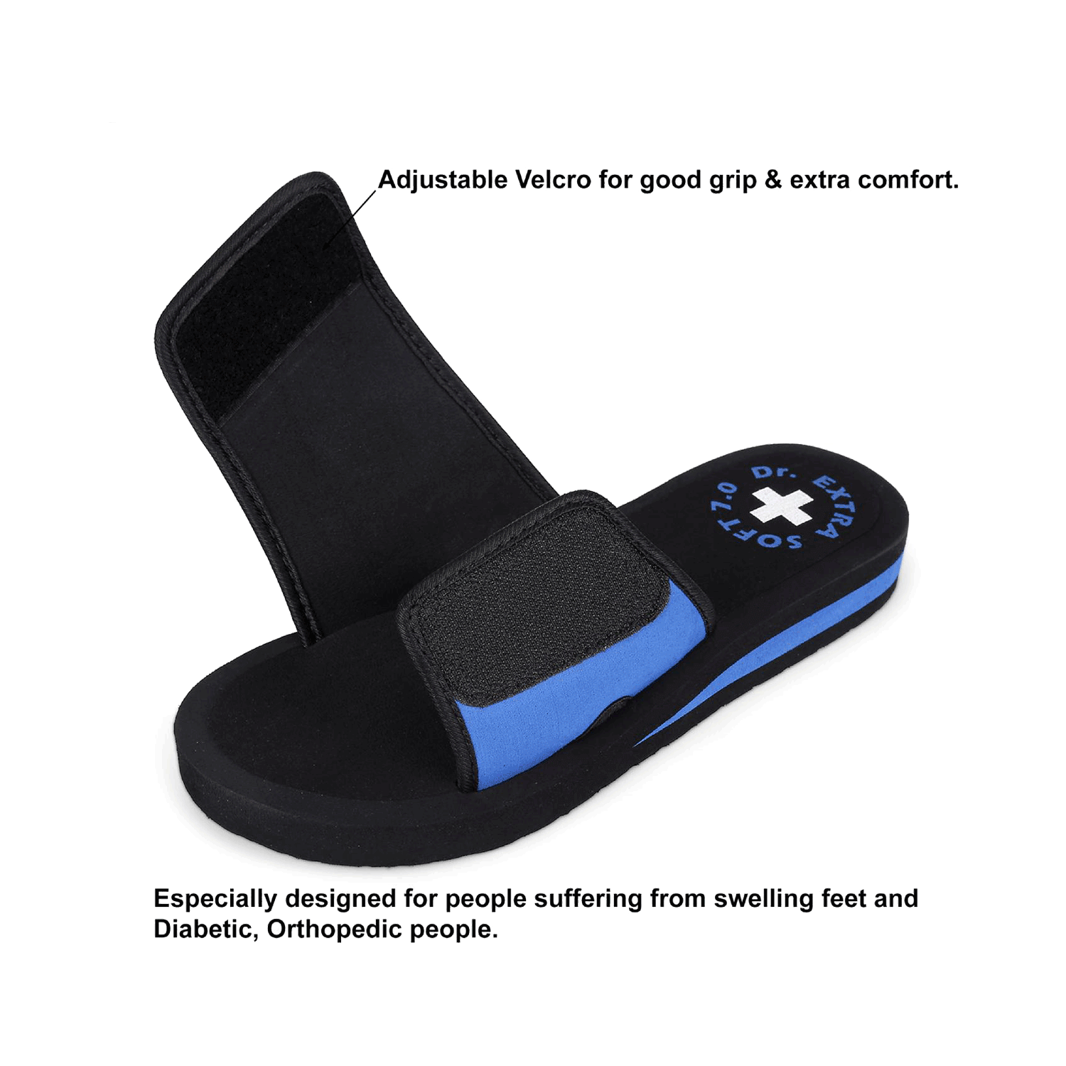 Doctor Extra Soft D-52 Flipflops and House Slippers for Women’s Blue 9 - Image 5