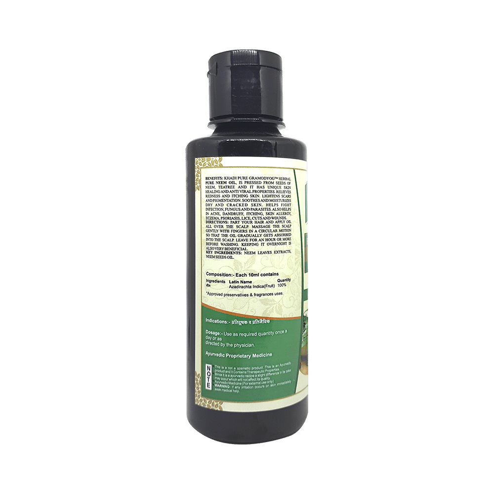Khadi Pure Combo Pack of Herbal Pure Neem Oil & Herbal Vitalising Hair Oil No Mineral Oil & Paraffin Free (210ml Each) - Image 3