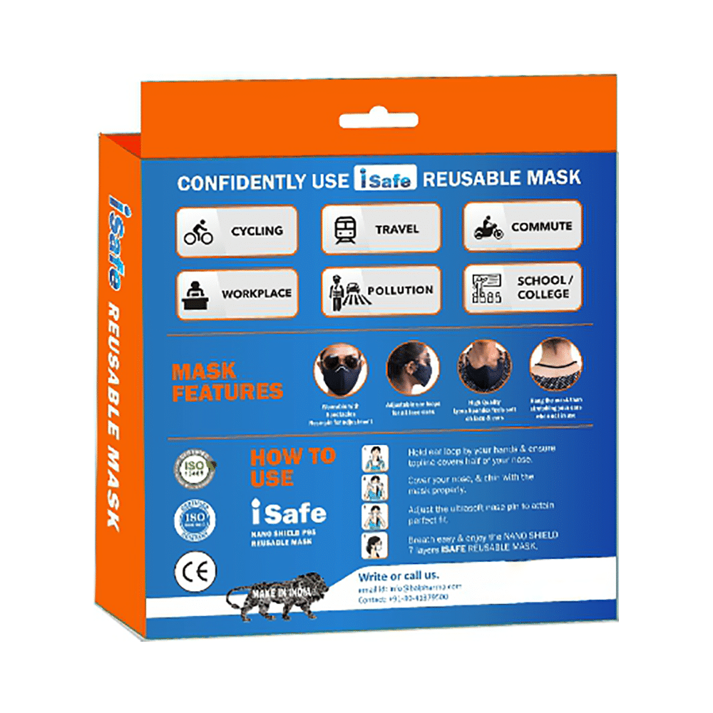 i Safe Nano Shield P95 Reusable Mask (Pack of 2) with 100ml Hand Sanitizer Free - Image 5