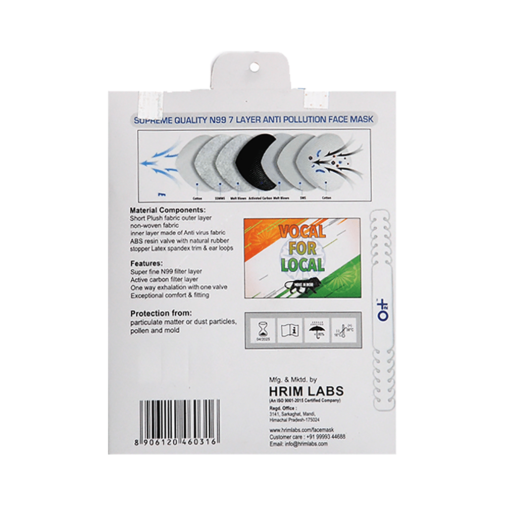 O2+ 7 Layer Anti Pollution N99 Face Mask with 1 Filter Free - Image 5