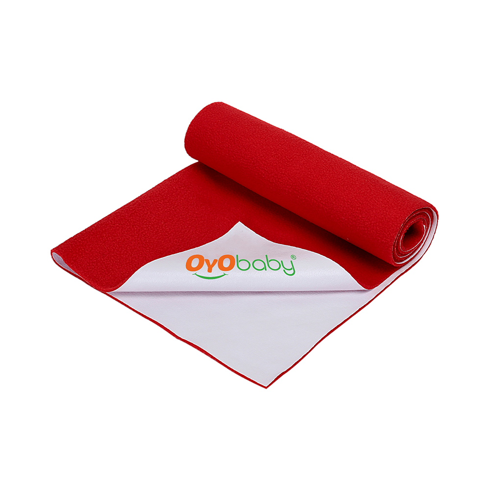 Oyo Baby Waterproof Bed Protector Baby Dry Sheet Small Red - Image 1