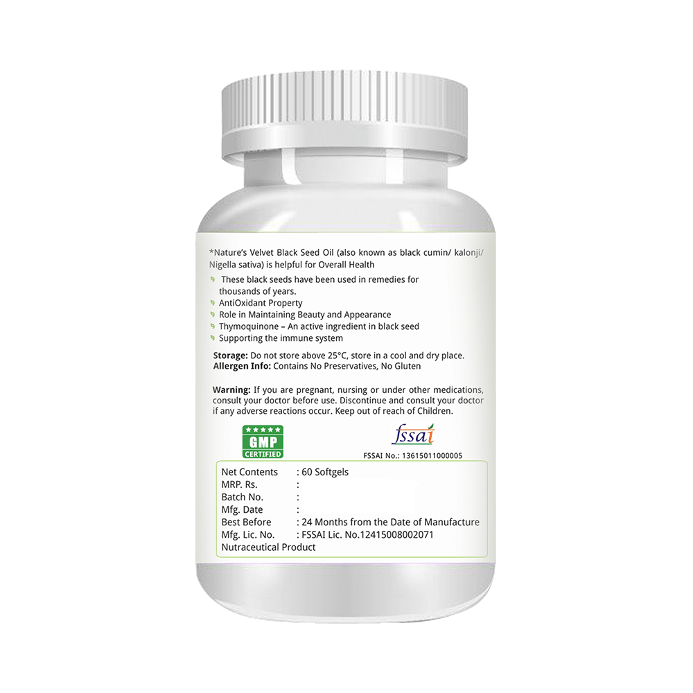 Nature's Velvet Blackseed Oil 500mg Capsule - Image 2