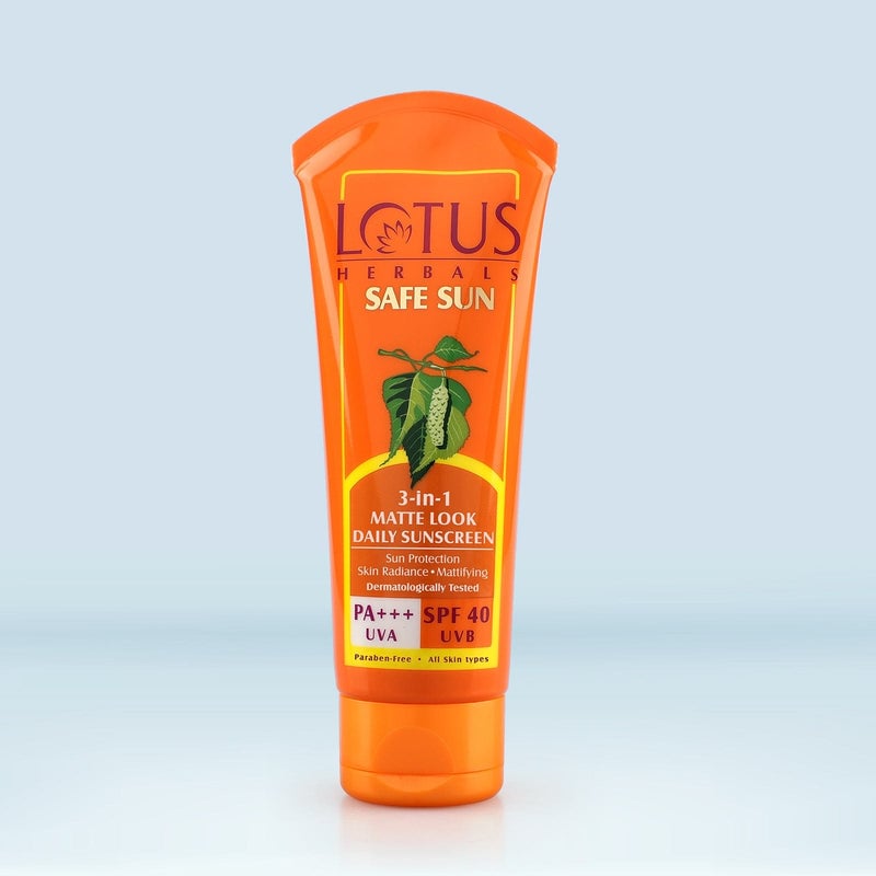 Lotus Herbals Safe Sun 3 In 1 Matte-Look Daily Sunscreen SPF 40 PA+++ - Image 1