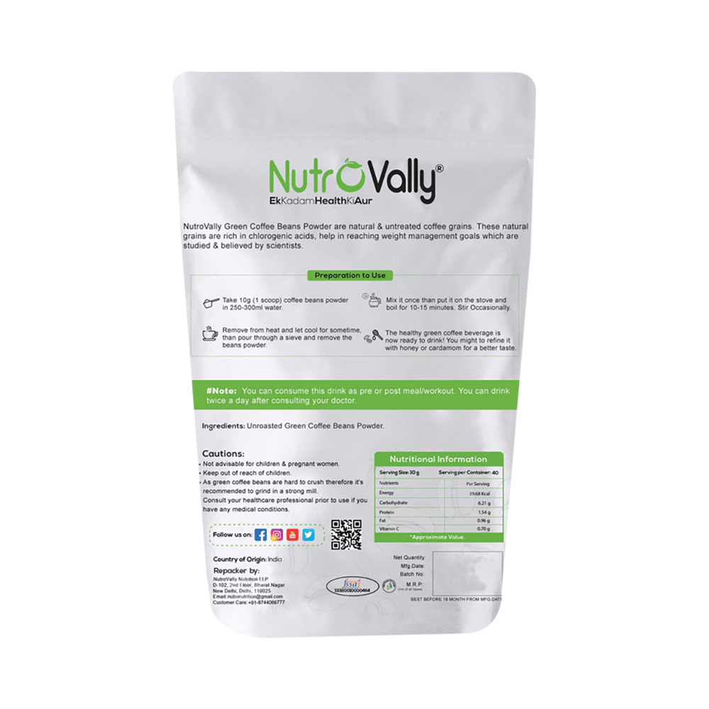 Nutrovally Unroasted Green Coffee Beans for Weight Management (100gm Each) - Image 2