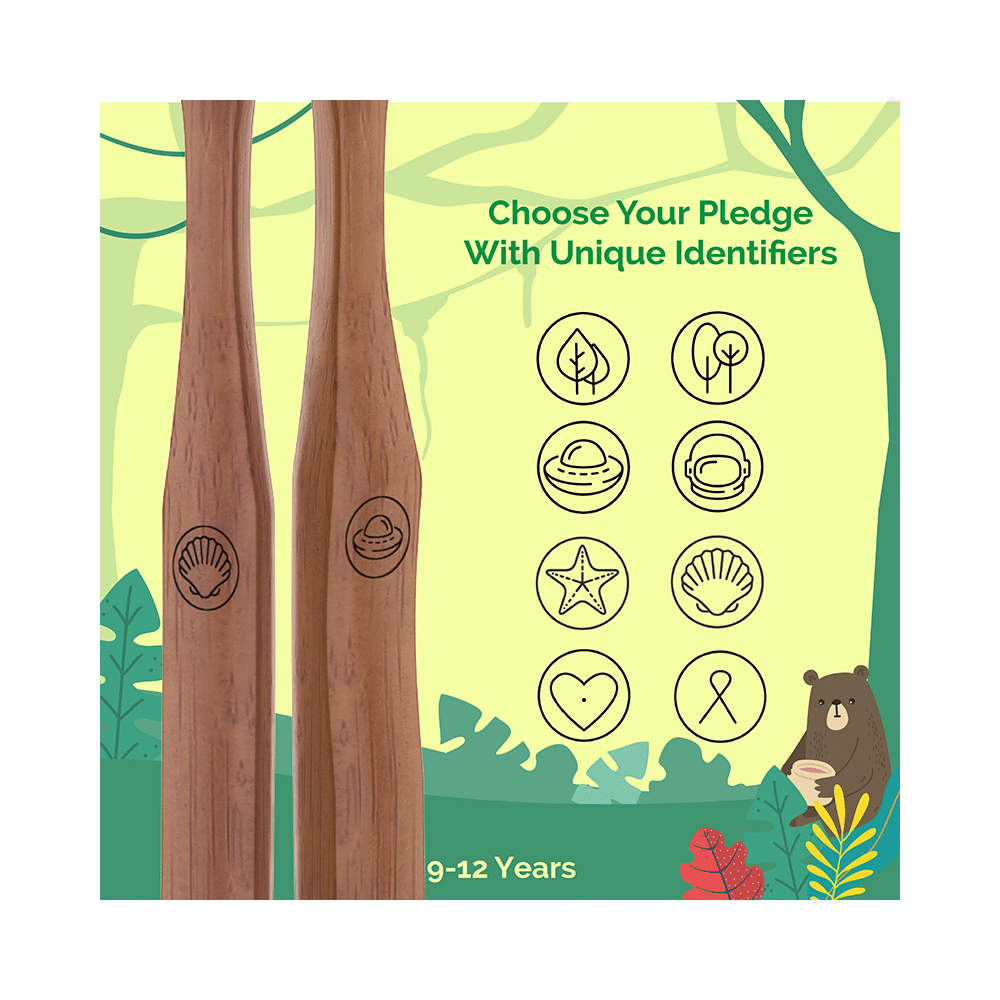 Teeth-A-Bit The Pledge Neem Toothbrush (9-12 Yrs) Slim Forest Green - Image 4