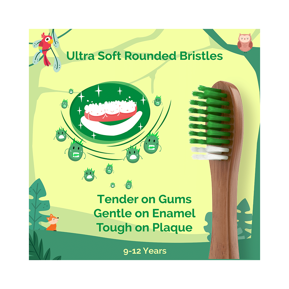 Teeth-A-Bit The Pledge Neem Toothbrush (9-12 Yrs) Slim Forest Green - Image 3