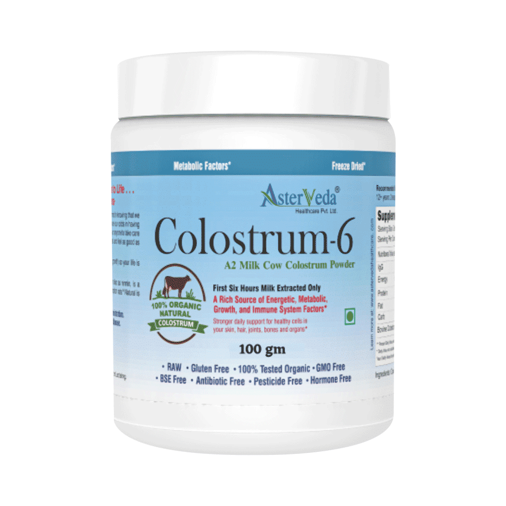 Asterveda Healthcare Organic Cow Colostrum for Energy, Immunity, Growth & Metabolism |