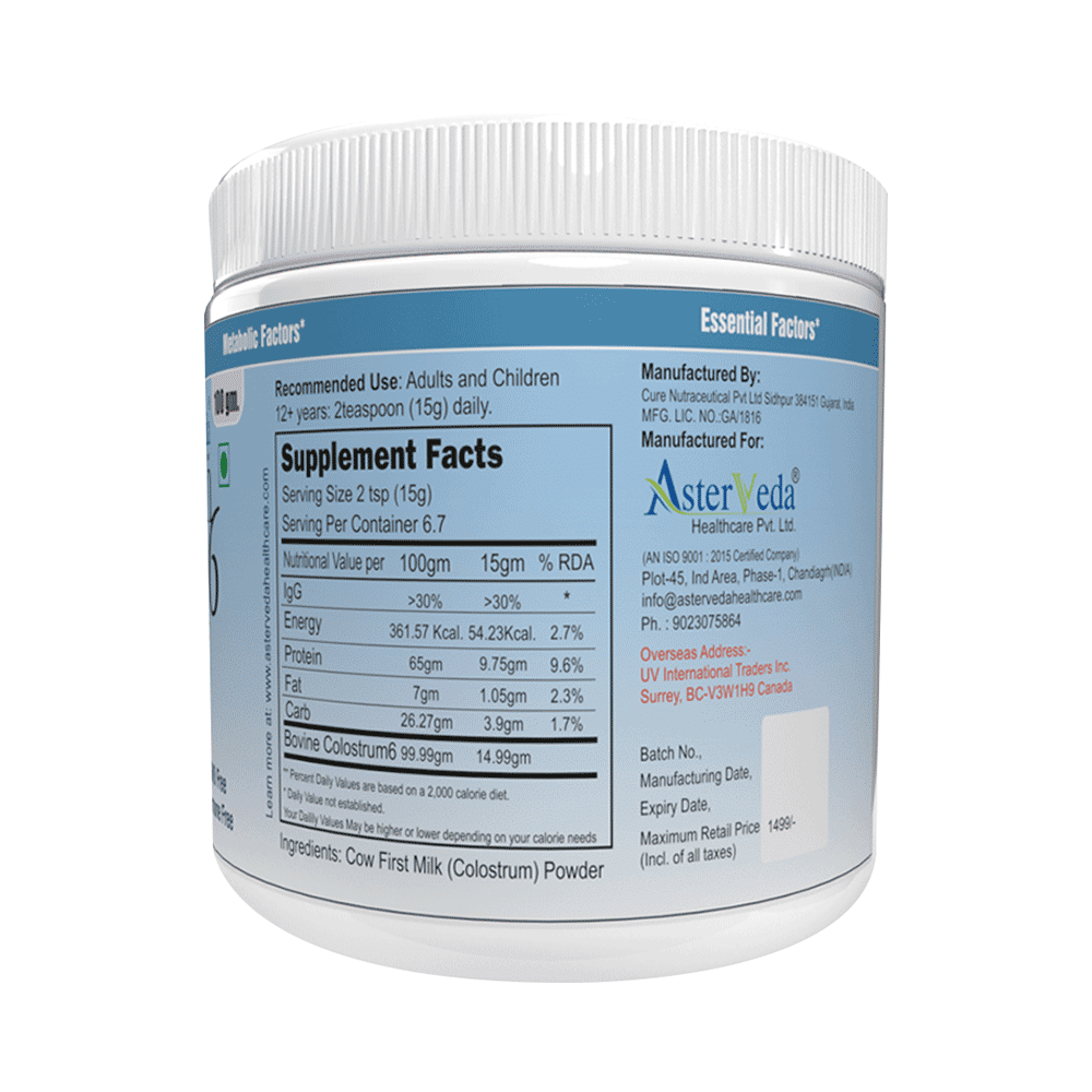 Asterveda Healthcare Organic Cow Colostrum for Energy, Immunity, Growth & Metabolism | - Image 2