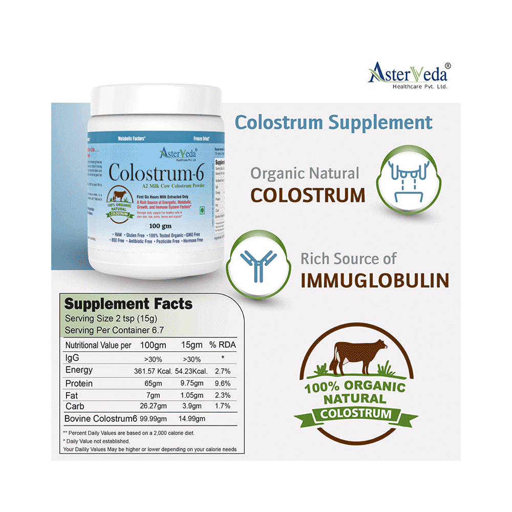 Asterveda Healthcare Organic Cow Colostrum for Energy, Immunity, Growth & Metabolism | - Image 3