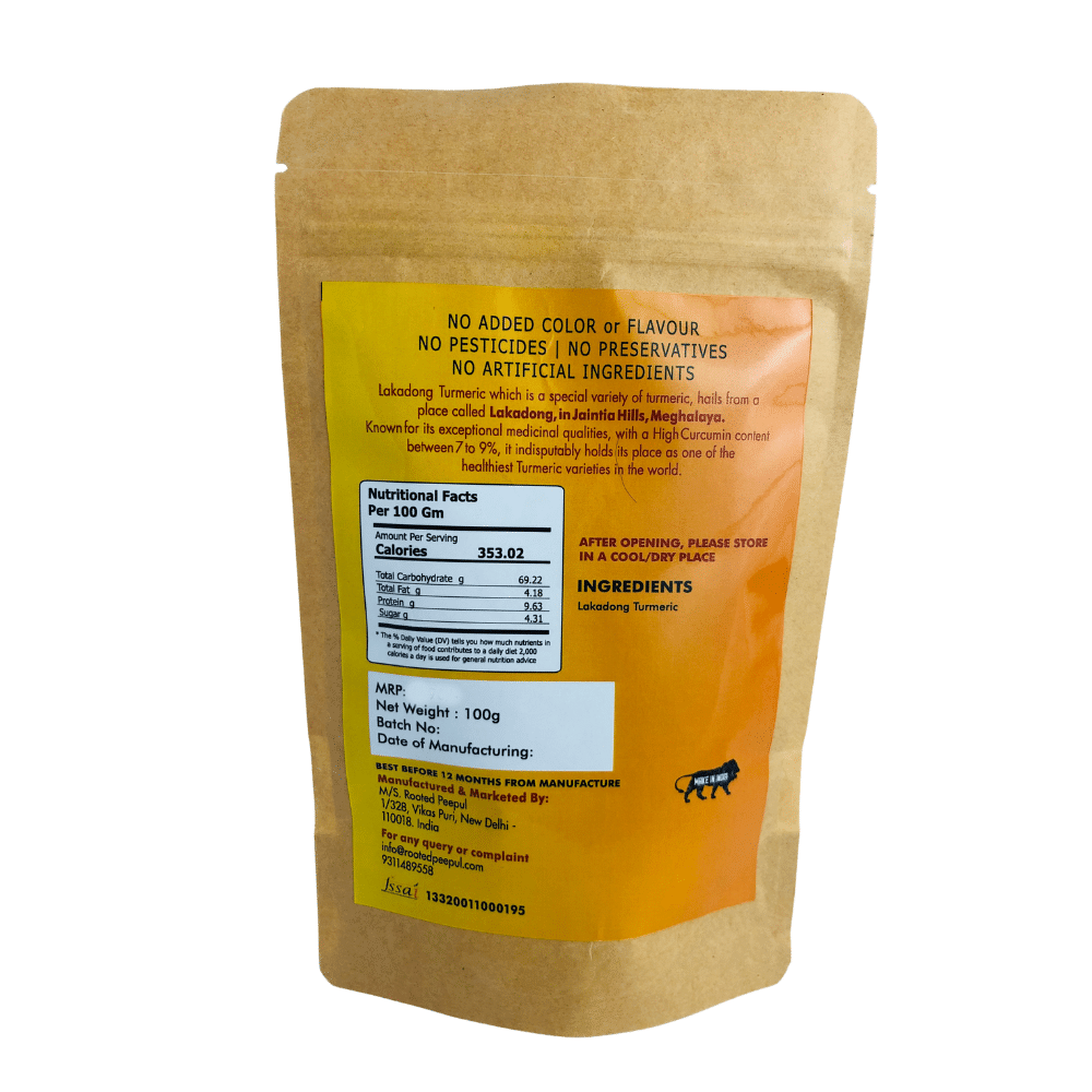 Rooted Peepul Pure Lakadong Turmeric Powder - Image 2