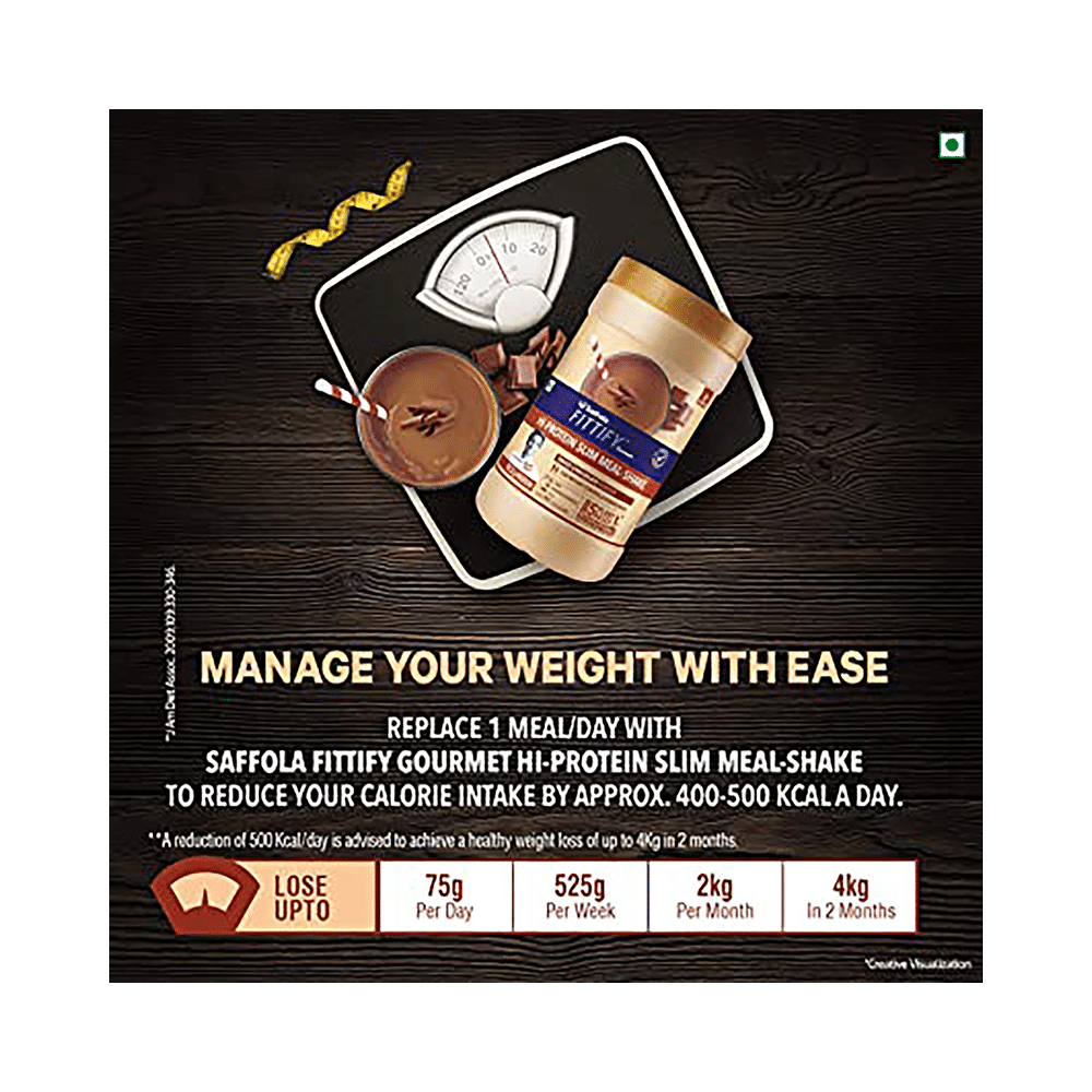 Saffola Fittify Gourmet Hi-Protein Slim Meal-Shake Powder (420gm Each) Swiss Chocolate - Image 4
