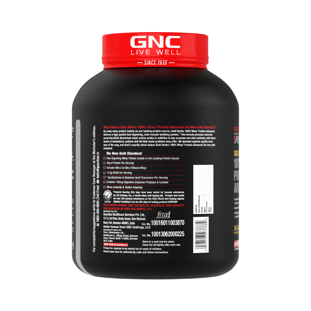 GNC Amp Gold 100% Whey Protein Advanced Powder with Digestive Enzymes | For Lean Muscles | Flavour Powder Delicious Strawberry - Image 3