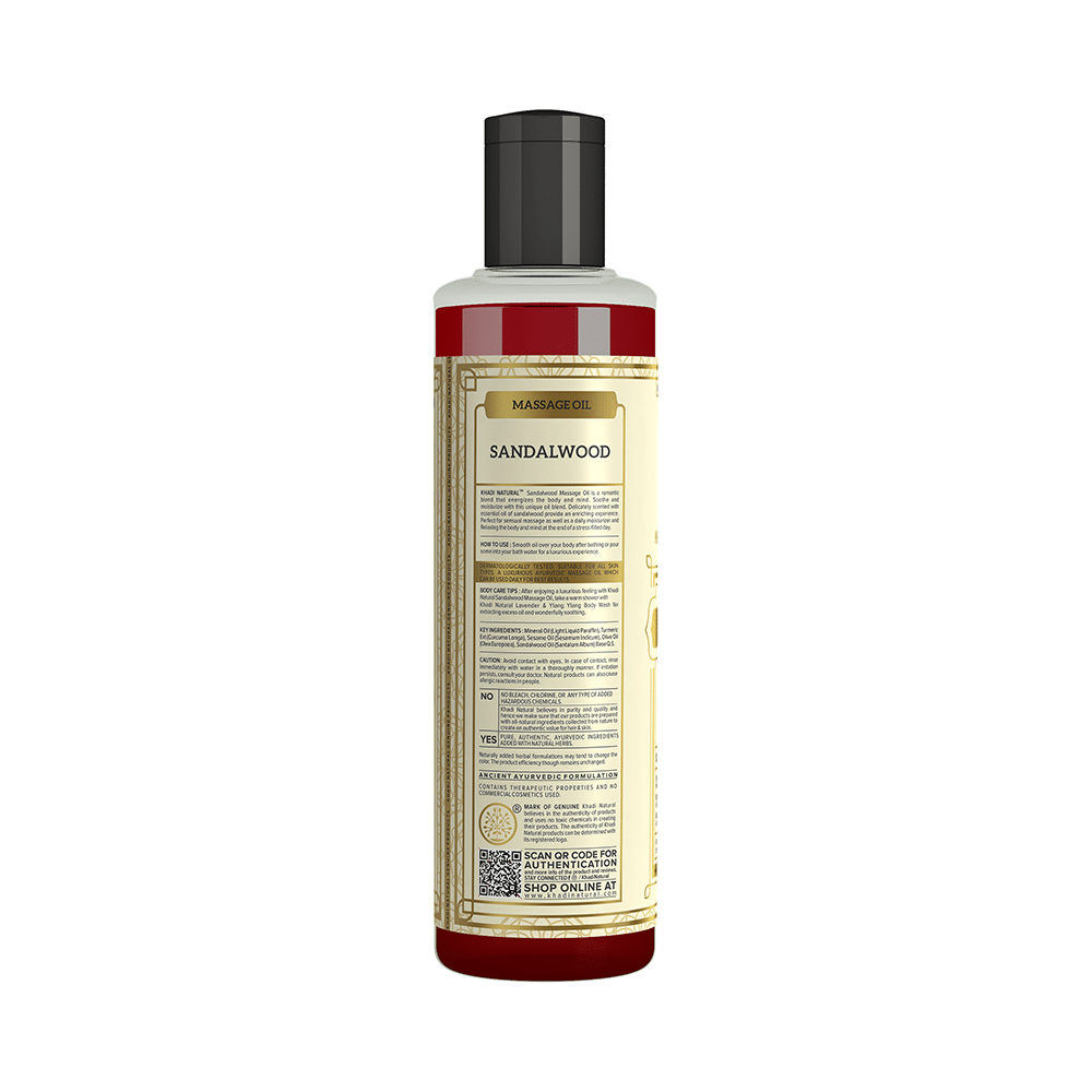 Khadi Naturals Sandalwood Herbal Massage Oil Plain - Image 2