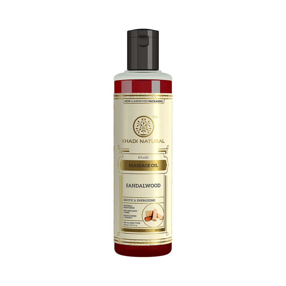 Khadi Naturals Sandalwood Herbal Massage Oil Plain - Image 1