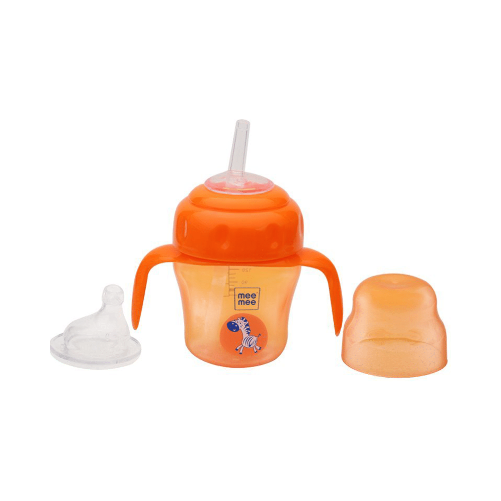 Mee Mee 2 in 1 Spout and Straw Sipper Cup Orange - Image 4