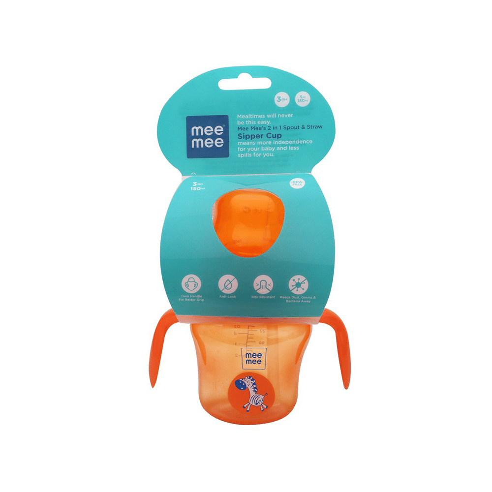 Mee Mee 2 in 1 Spout and Straw Sipper Cup Orange