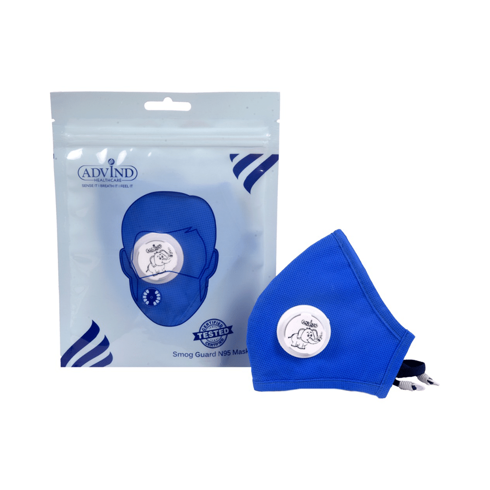 Advind Healthcare Smog Guard N95 Kids Mask with One Valve Small 6-10 Years Blue - Image 1