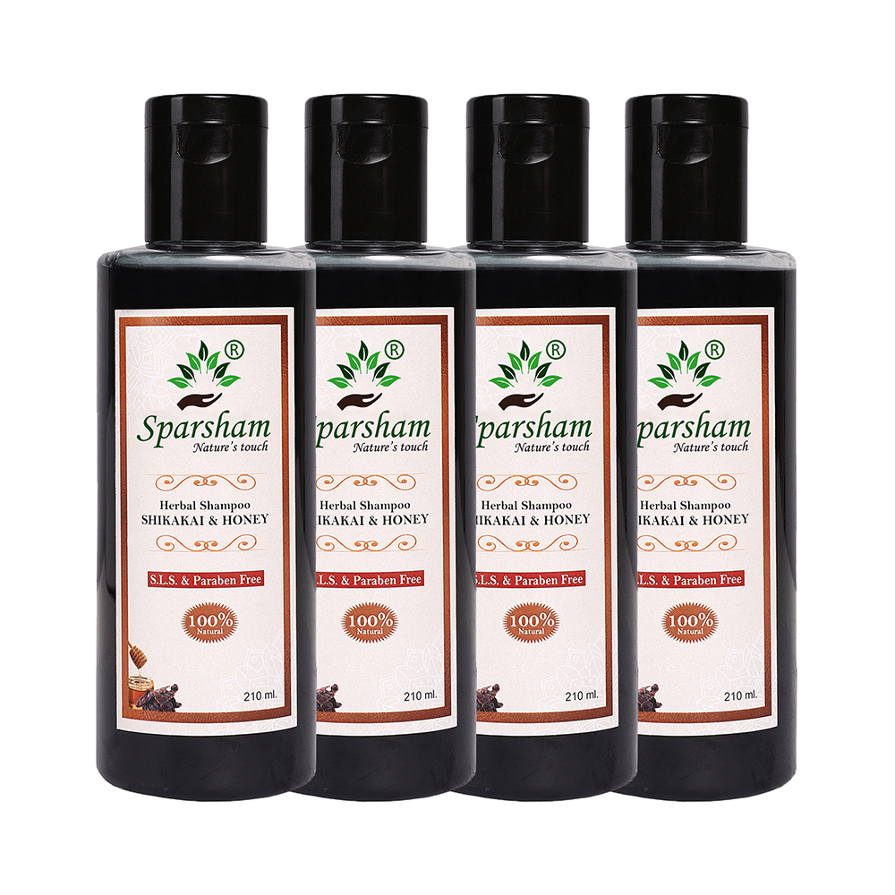 Sparsham Shikakhai And Honey Herbal Shampoo (210ml Each)  SLS & Paraben Free - Image 1
