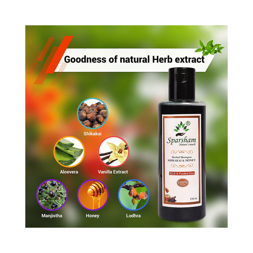 Sparsham Shikakhai And Honey Herbal Shampoo (210ml Each)  SLS & Paraben Free - Image 4