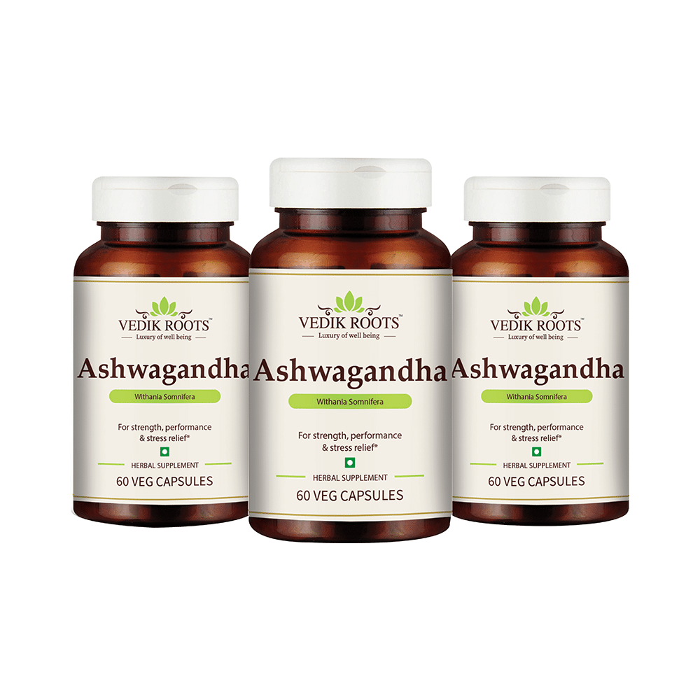 Vedikroots Ashwagandha Veg Capsule (60 Each) - Image 1