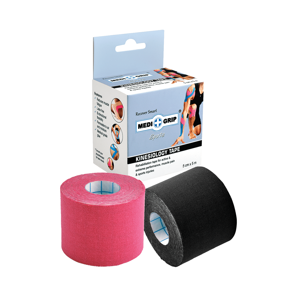 Medigrip Sports Kinesiology Tape 5cm x 5m Black & Pink