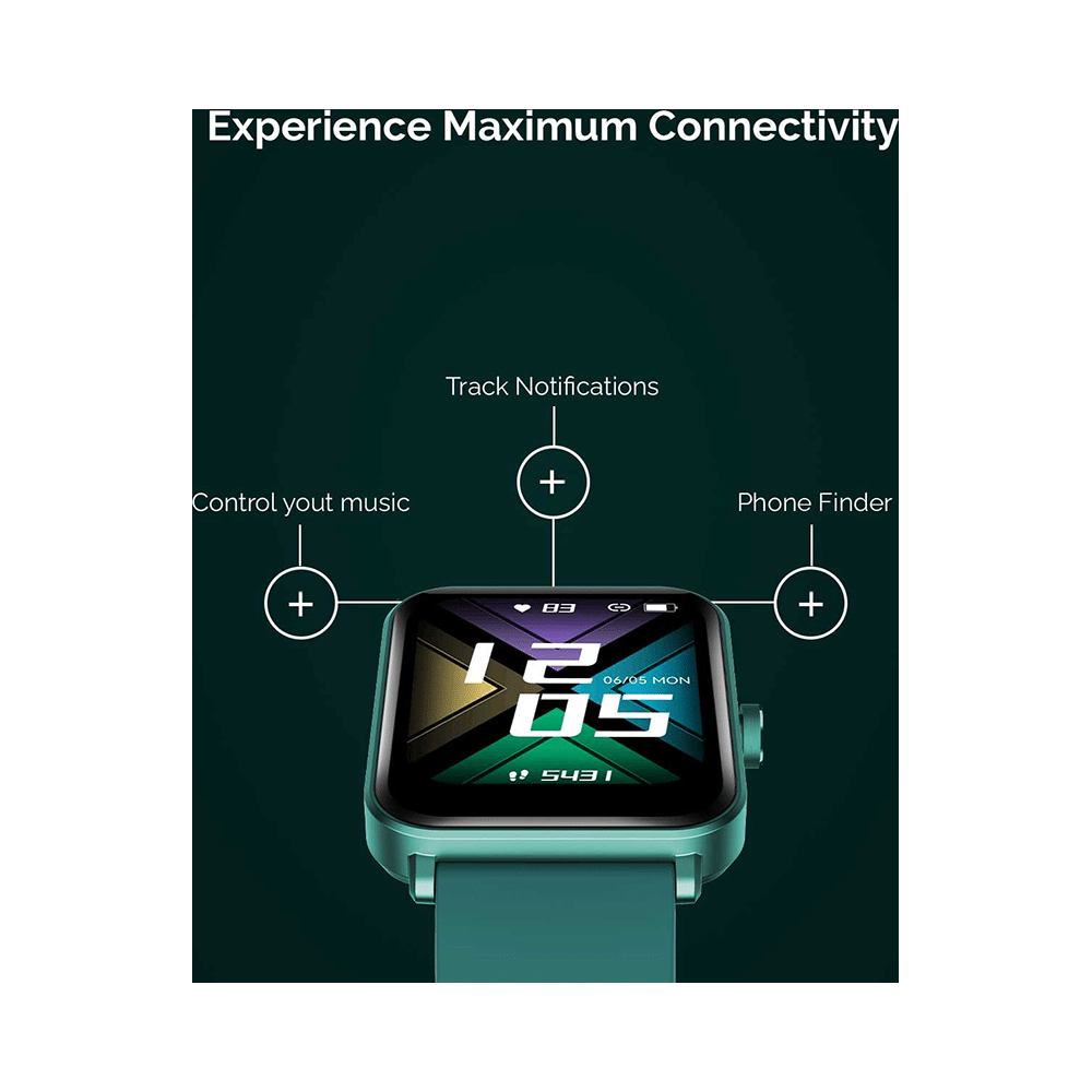 GOQii IP68 Vital MAX SpO2 1.69 HD Full Touch Smart Watch with 3 Months Health & Personal Coaching Green - Image 4