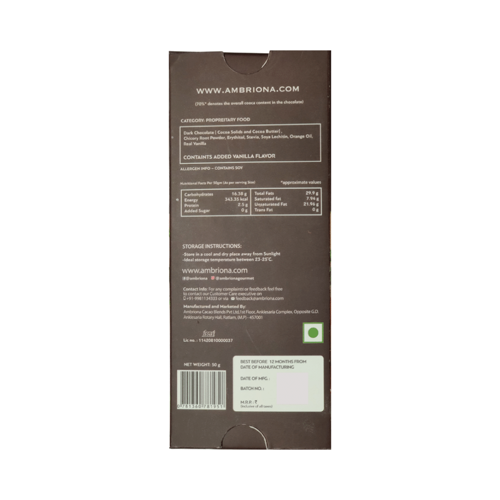 Daarzel Zero Sugar Combo Pack of 70% Sugar Free Dark Chocolate with Orange, 70% Sugar Free Dark Chocolate with Hazelnuts, 70% Sugar Free Dark Chocolate with Mint, 70% Sugar Free Dark Chocolate with Almonds & 70% Sugar Free Dark Chocolate (50gm Each) - Image 15