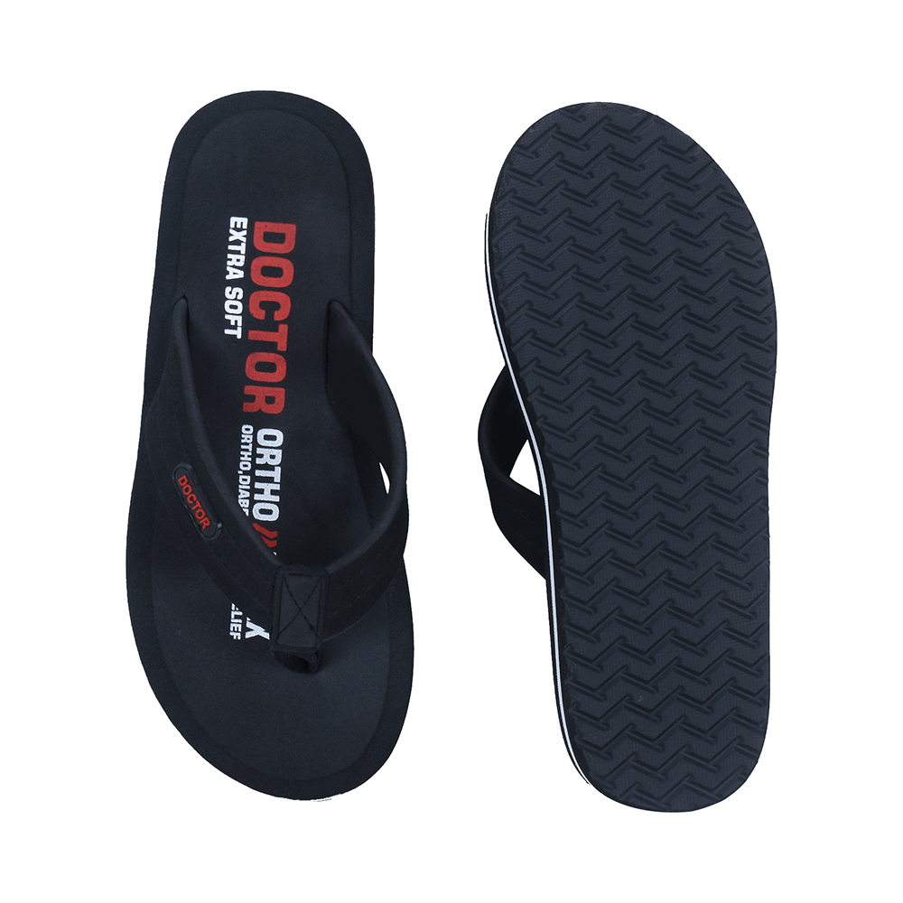 Doctor Extra Soft D32 Skid Resistant || Lightweight || Comfortable Footbed || Memory Foam Bounce Back Technology || Flip-Flop & Sliders for Men Black 8 - Image 9
